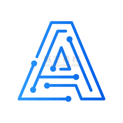 initial letter a circuit logo