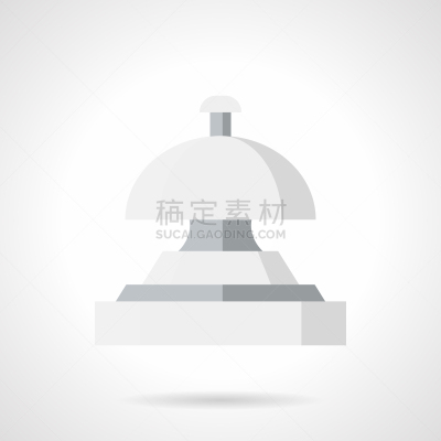 彩色图片,图标,服务铃,平坦的,白色,鼎,金属,机敏,图像,酒店