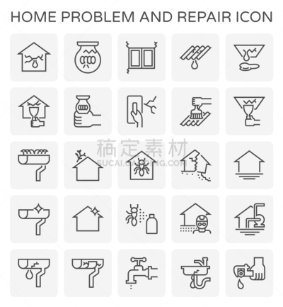 问题,住房,计算机图标,建筑承包商,漏泄,建筑业,设备用品,屋顶,排水沟,水灾