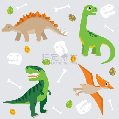 可爱的,织品样本,式样,恐龙,恐龙蛋,分离着色,自然,野生动物,图像,动物