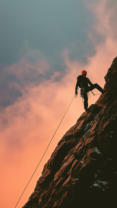 风光通用实景合成人物登山背景图片素材