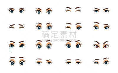 特写,女性,动画片,人的眼睛,热情,视力,女人,面部表情,眼球,欢乐