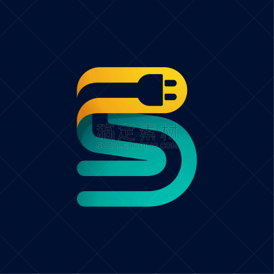 number five logo with plug cable inside