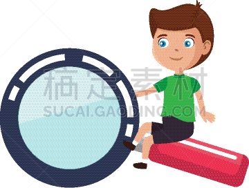 男孩,学生,放大镜,可爱的,重返校园,愉悦,图像,男生,学龄前儿童,教育