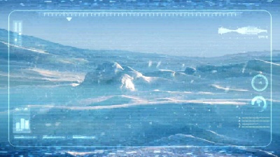 冻结景观中的无人机POV