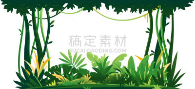 植物群,地形图,分离着色,热带雨林,森林,活力,簇叶从生的,野生动物,模板,构图
