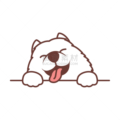 可爱的,狗,绘画插图,卡通,计算机图标,萨摩耶犬,矢量,爪子,正下方视角,在上面