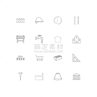 直的,建筑业,建筑体,计算机图标,手摇车,砖,铅笔,三角板,图像,矢量