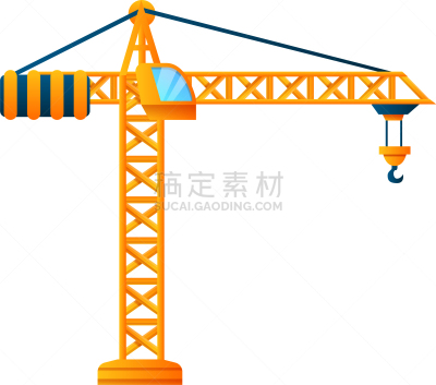 construction crane icon cartoon style