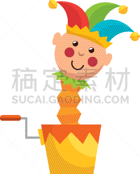 奇异小人玩具盒,分离着色,可爱的,塑胶,图像,小的,矢量,儿童,童年