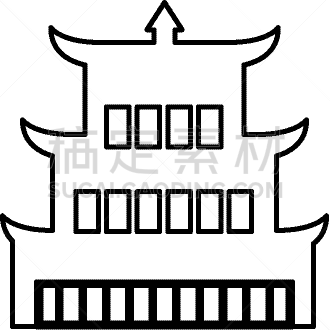 亚洲,建筑业,城堡,图标,分离着色,传统,概念,房屋,装饰