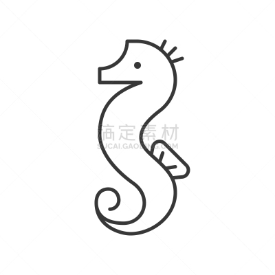 海马,海洋,图标集,线条,轮廓,海洋生命,图像,矢量,动物