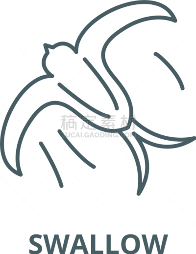 轮廓,燕子,线图标,直的,概念,野生动物,翅膀,自然美
