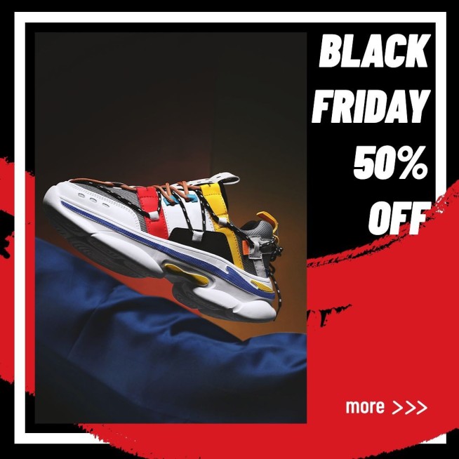 Red Watercolor Brush Element Fashion Men's Wear Black Friday Sale Ecommerce Product Image预览效果
