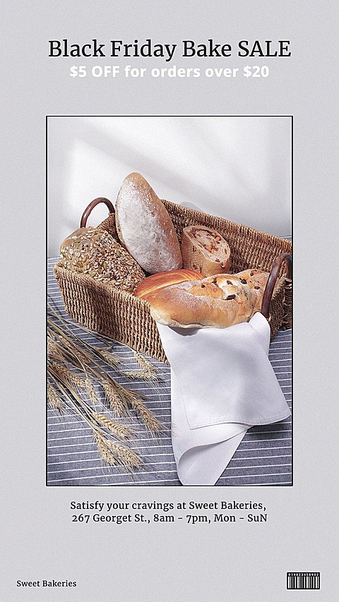 Black Friday Big Sale Bakery Promotions Fashion Simple Style Poster Ecommerce Story