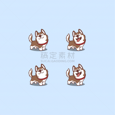 矢量,褐色,绘画插图,卡通,可爱的,西伯利亚虎,雪橇犬,野生动物,泰国,简单