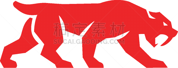 马刀,猫,动物牙齿,虎,分离着色,白色背景,野生动物,图像,史前时代,剪影