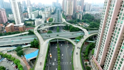 现代城市中心区道路交叉口鸟瞰