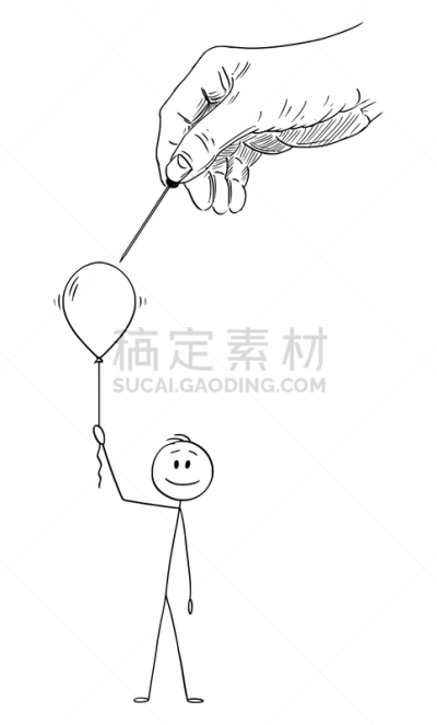 绘画插图,卡通,幸福,男人,气球,运气,矢量,天灾,充气品,巨大的