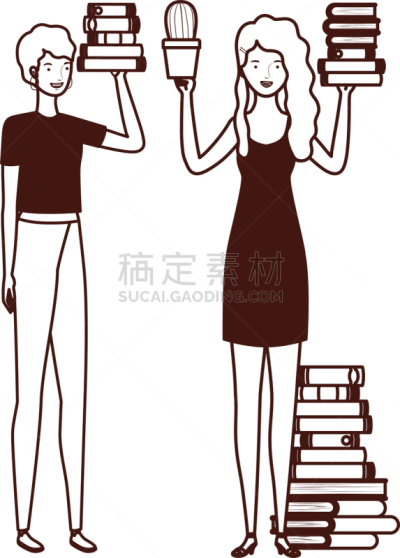女人,白色,书,世界读书日,图书馆,书店,剪影,叠,站,享乐