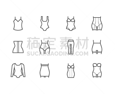 平坦的,线条,计算机图标,胸衣,直的,肚子,女人,布置