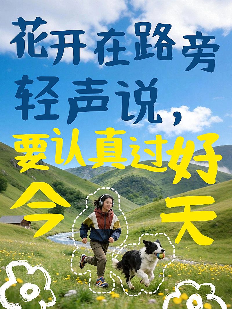 旅游出行plog手写体文字