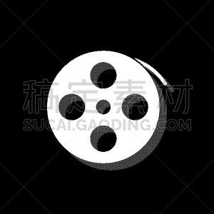 影片,线轴,平坦的,图标,形状,白色,黑色,概念,传媒,复古