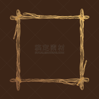 华丽的,枝,金色,正方形,边框,嬉皮士,柳条,边缘现象,机织织物,做