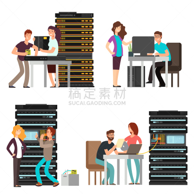 工程师,女人,男人,技术员,商务,计算机,无线电通信装置,云,技术,工作