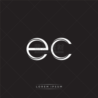 ec initial letter split lowercase logo modern