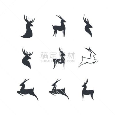 鹿,符号,轮廓,自然,高雅,野生动物,肖像,图像,美,人的头部