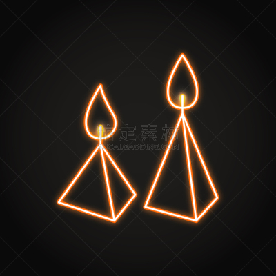 蜡烛,计算机图标,圆锥,线条,霓虹灯,高雅,热,狭窄的,暗色,背景分离