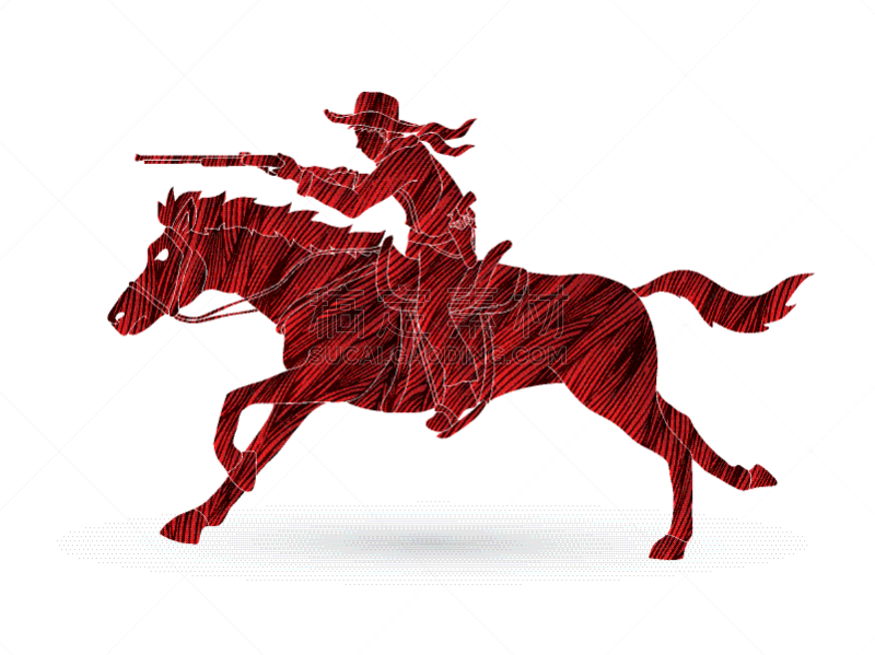 牛仔,马,分离着色,红色,男人,品牌名称,矢量,舞蹈,瞄准