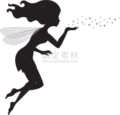 星形,仙女,灰尘,黑色,可爱的,飘然,风,小叮当,翅膀,女人