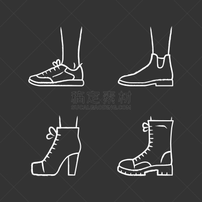 冬天,女性,男女通用,秋天,鞋子,矢量,计算机图标,黑板,现代,季节