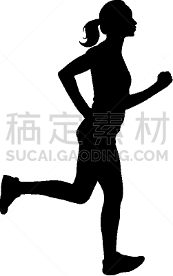 慢跑,女人,人,迅速,图像,成年的,矢量,剪影,训练