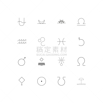 轮廓,直的,星座,计算机图标,天秤座,水瓶座,双鱼座,矢量,天王星,太阳能电池板