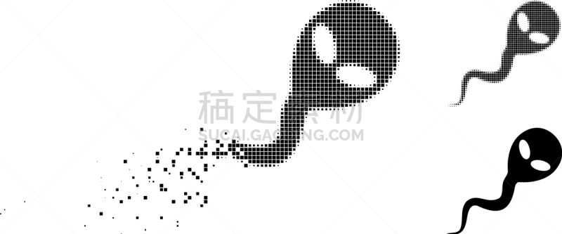 损坏的,精子,外星人,计算机图标,斑点,卵子,坏掉的,无人迹,点染,骨折