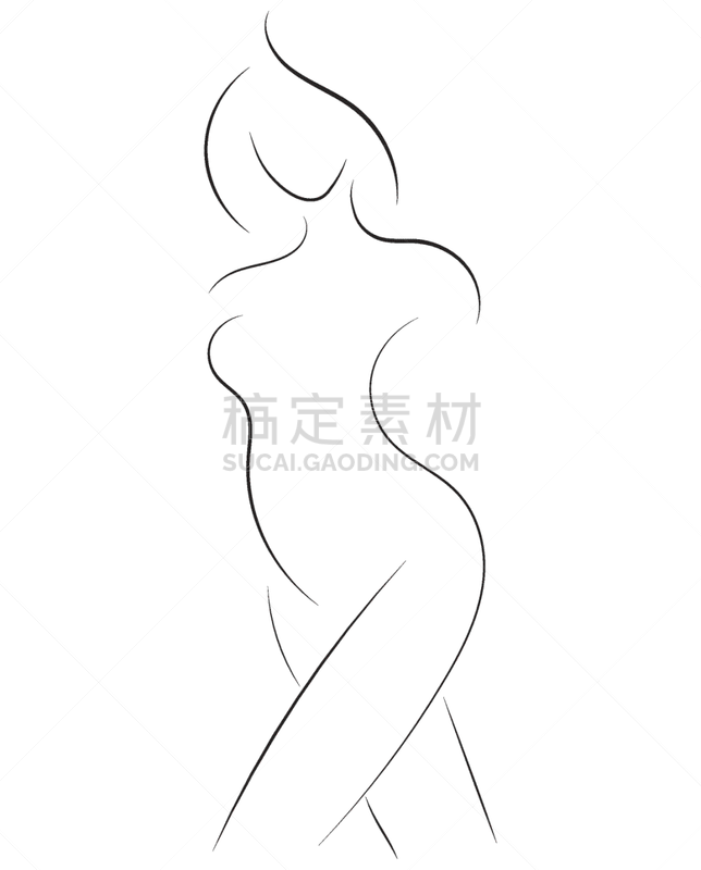 女孩,轮廓,摆拍,女性形象,头发,苗条,人,女人,形状