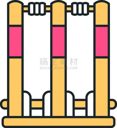 运动,户外,垂直画幅,矢量,彩色图片,大门,绘画插图,板球,木桩,计算机图标