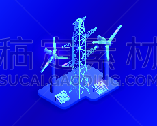 电力线,杆,三维图形,能源,霓虹灯,计算机图标,太阳能电池板,蓝色,符号,背景分离