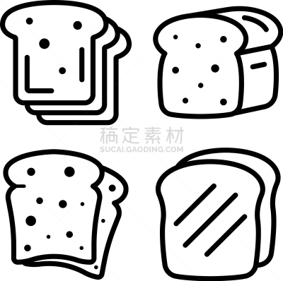 轮廓,高雅,计算机图标,吐司面包,法式长棍面包,谷物,清新,面包,直的,布置