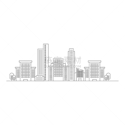 城市天际线,轮廓,商务,背景分离,现代,建筑业,户外,剪贴画,绘画插图,建筑