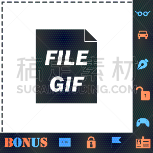 GIF动图,图标,平坦的,分离着色,数据,计算机,文字,概念,文档