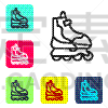 黑色,彩色图片,计算机图标,绘画插图,正方形,矢量,按键区,分离着色,白色背景,旱冰