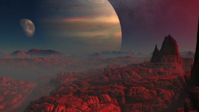 气态巨星，月球和红色行星