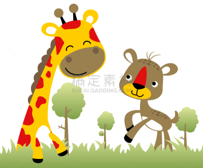 长颈鹿,鹿,舒服,卡通,可爱的,野生动物,壁纸,公园,哺乳纲,草