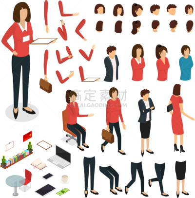 女人,创造力,性格,标志,彩色图片,卡通,符号,商务,部分,站
