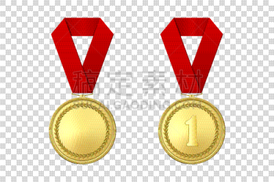 3d realistic gold award medal icon set with
