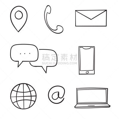 乱画,矢量,绘画插图,计算机图标,联系我们,线条,电子邮件,背景分离,信函,技术